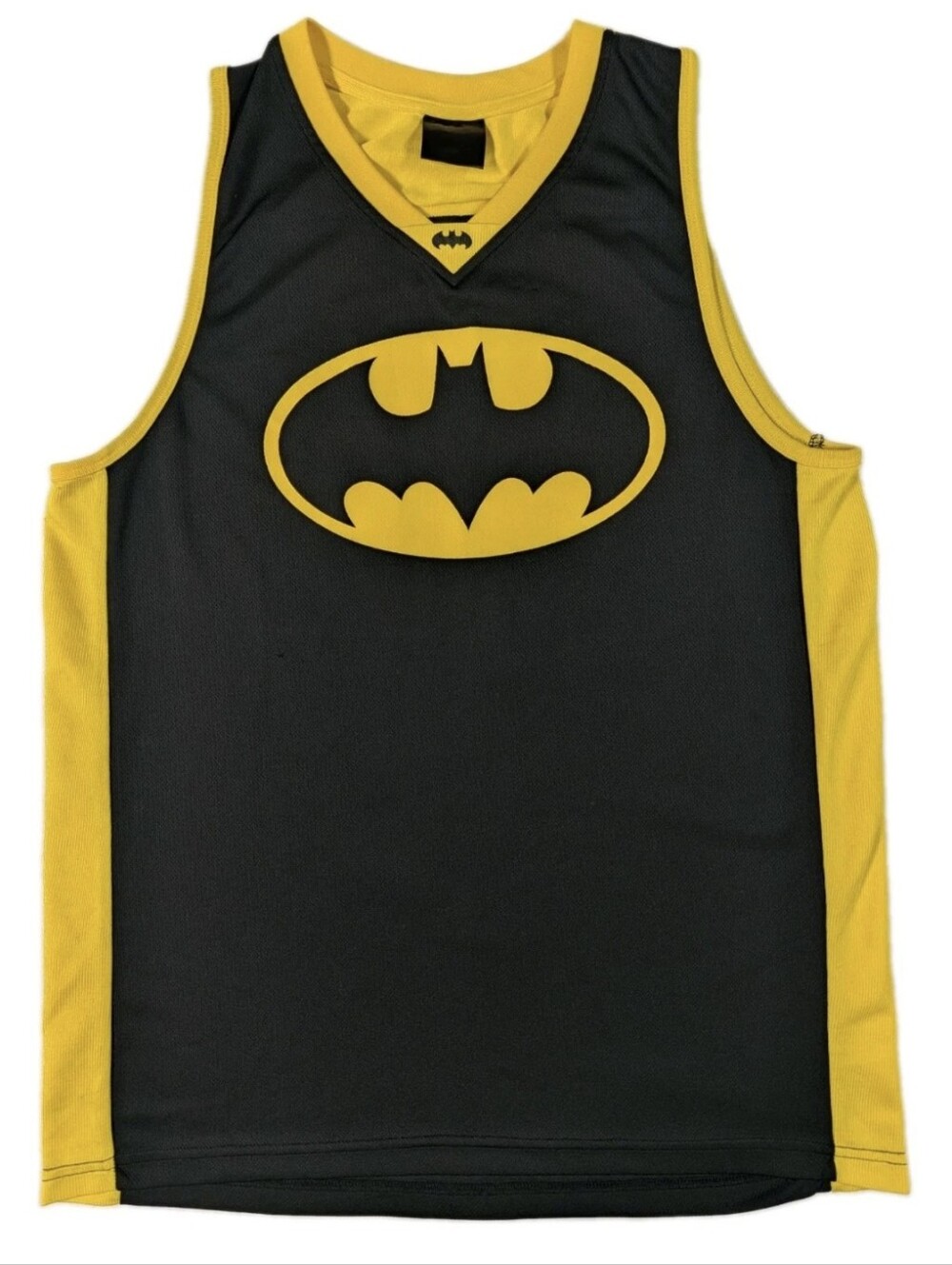 Batman 00 Basketball Jersey Black Yellow DC Comics Mesh Mens M/L 21x29